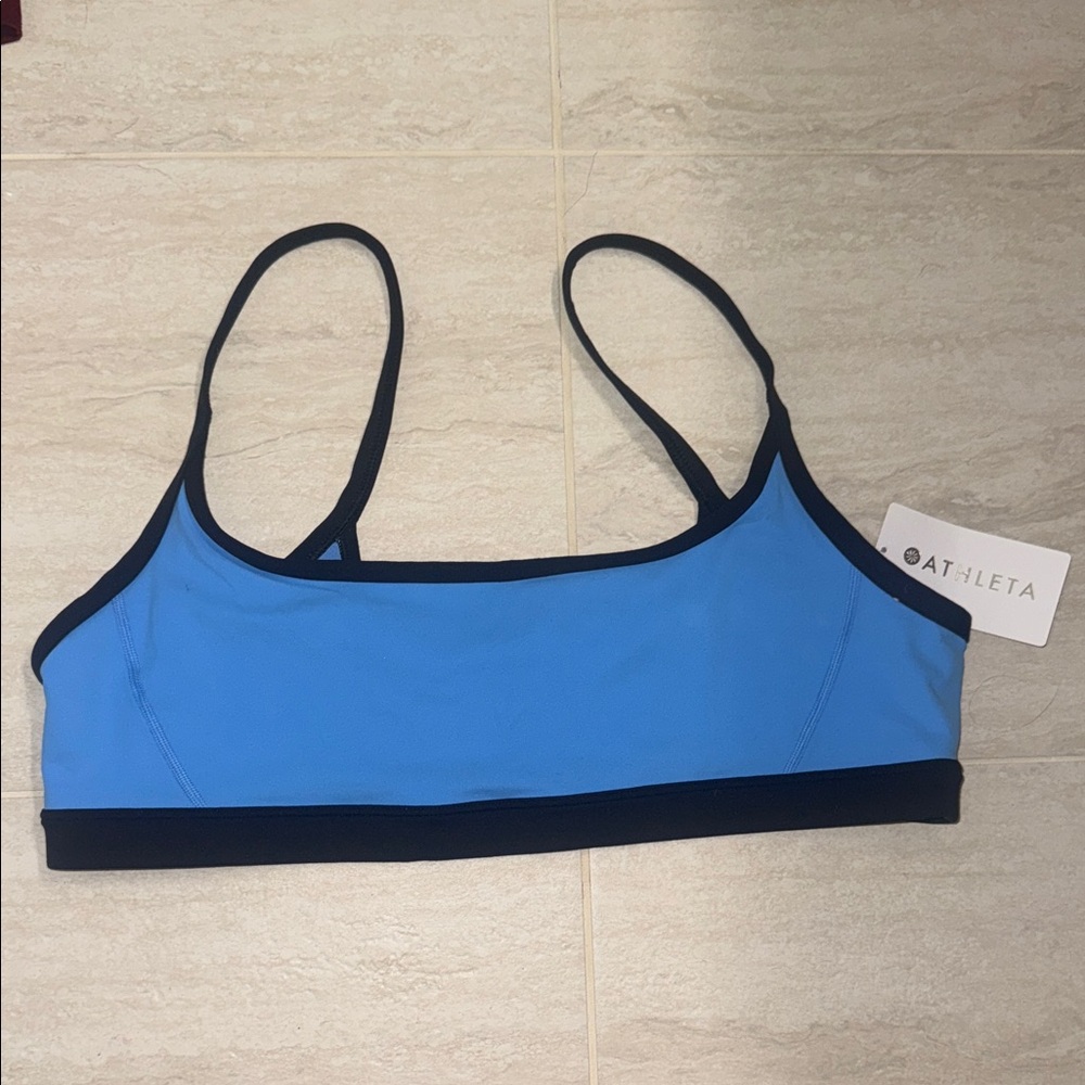Athleta NEW Women's Light Blue and Black Sports Bra XL